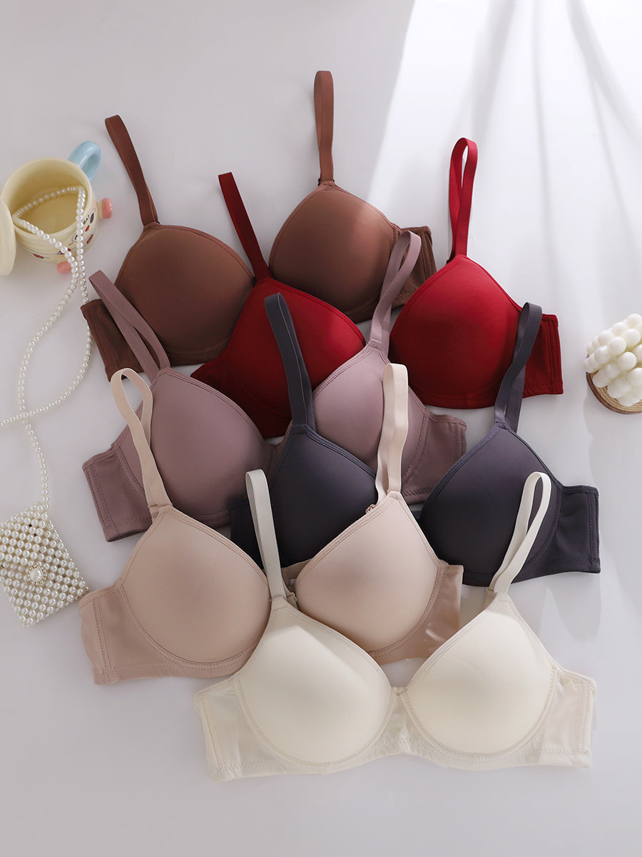 6-Pack Ultra-Soft Seamless Push-Up Bras - Comfortable Everyday Support, Elegant Style, Breathable Cups, Versatile Value Set for Women of All Shapes and Sizes - Perfect for Daily Wear, Lounging, and Layering Under Favorite Tops WX-24811